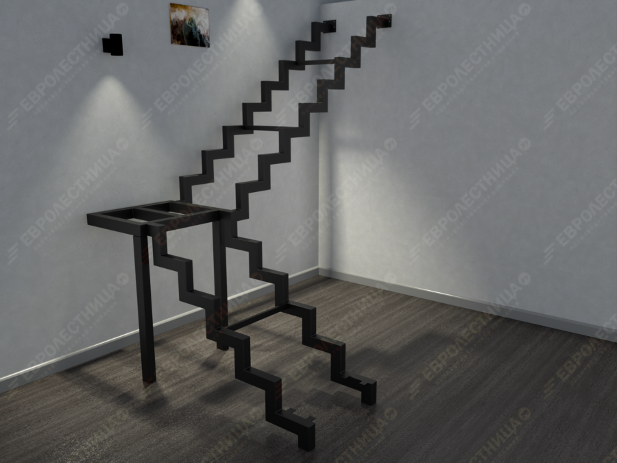 лестница из металла с площадкой